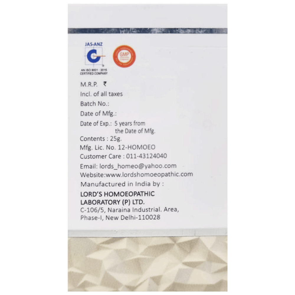 Lord's Calc Flour Biochemic Tablet 12X bottle of 25 gm Biochemic Tablet Lord's Calc Flour Biochemic Tablet 12X bottle of 25 gm Biochemic Tablet