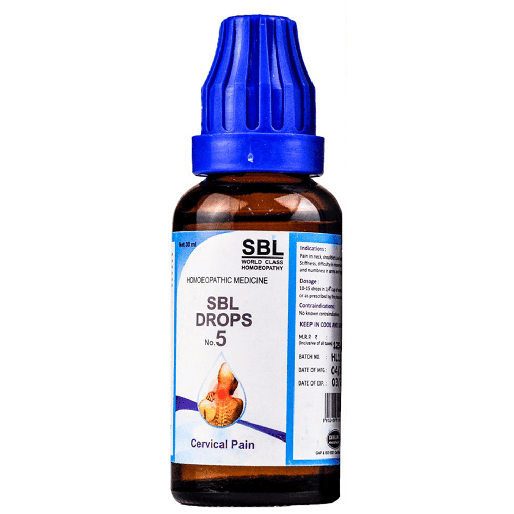 SBL Drops No. 5 (For Cervical Pain) bottle of 30 ml Drop
