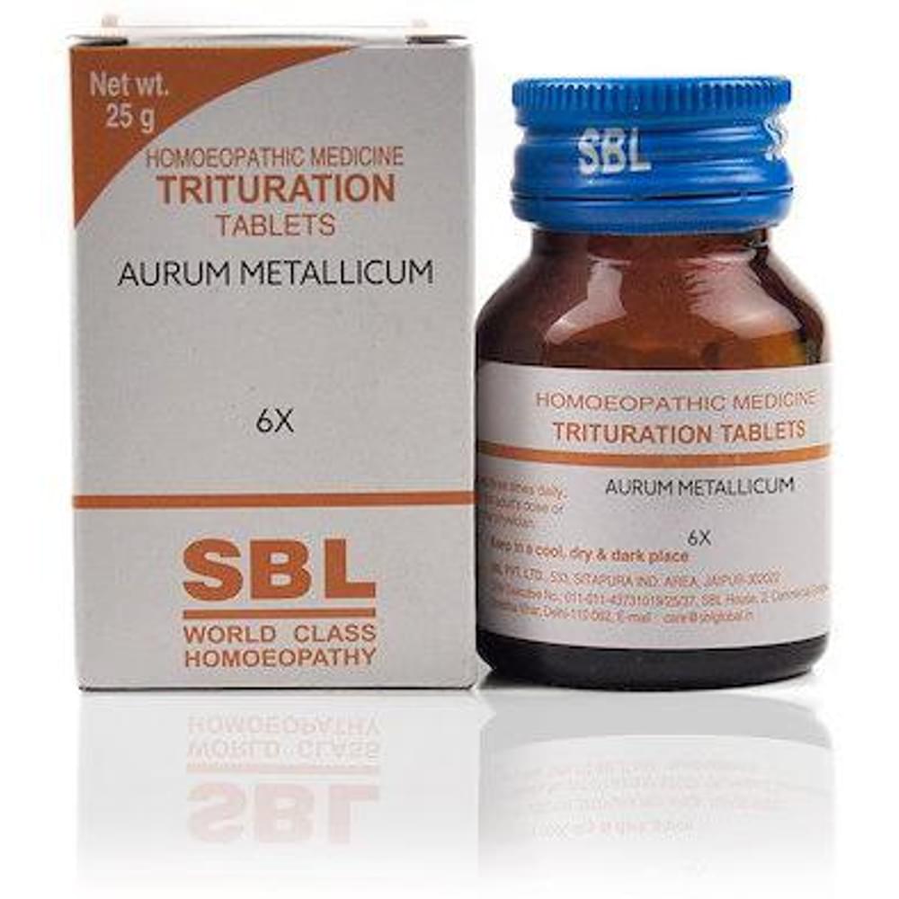 SBL Aurum Metallicum Trituration Tablet 6X bottle of 25 gm Trituration Tablet SBL Aurum Metallicum Trituration Tablet 6X bottle of 25 gm Trituration Tablet