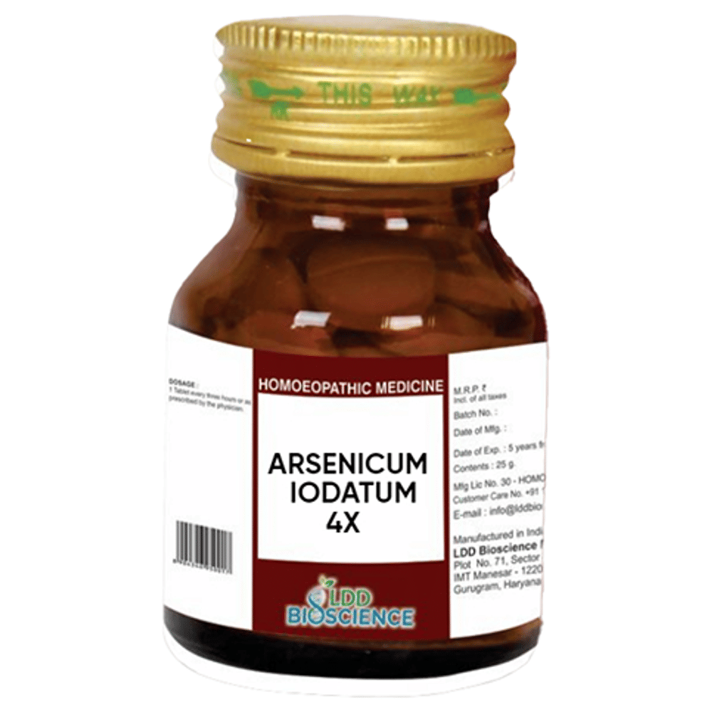 LDD Bioscience Arsenicum Iodatum 4X bottle of 25 gm Tablet