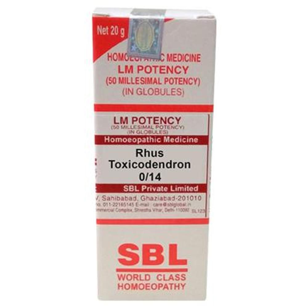 SBL Rhus Toxicodendron 0/14 LM bottle of 20 gm Globules