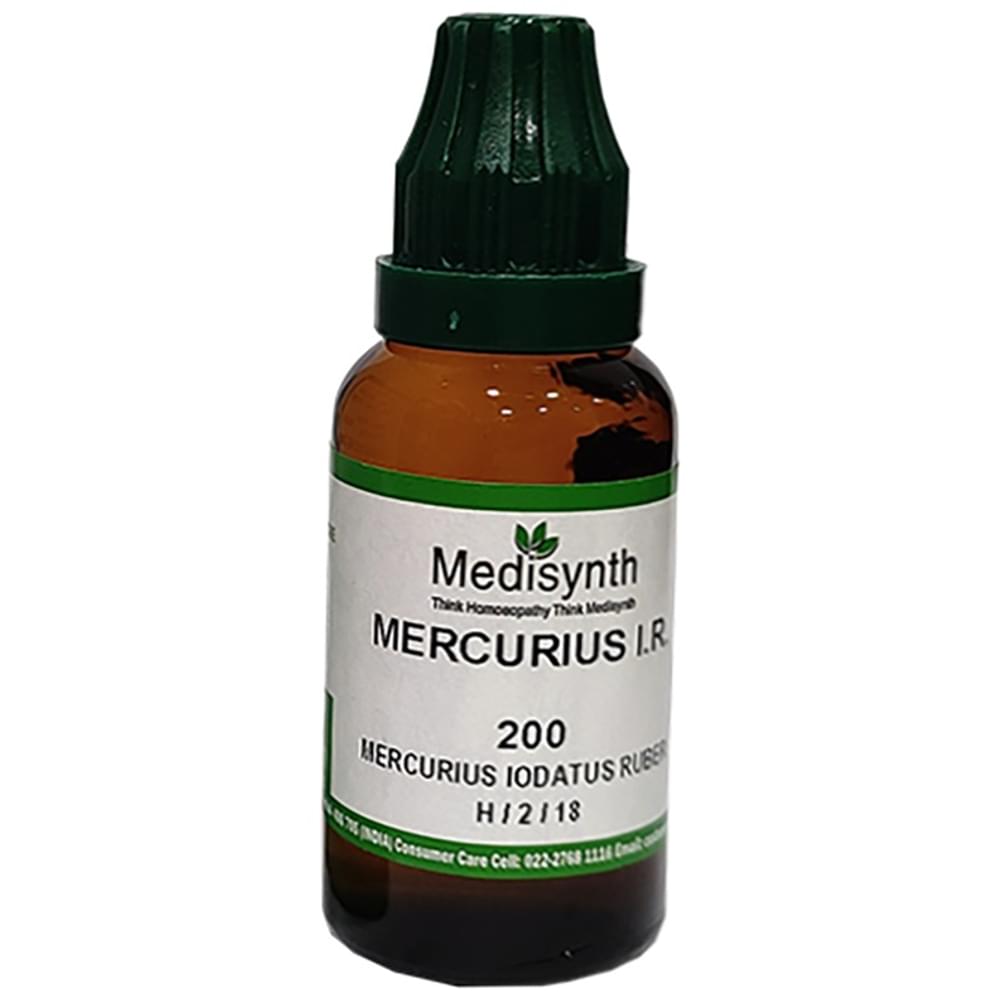 Medisynth Mercurius Iodatus Ruber Dilution 200 bottle of 30 ml Dilution