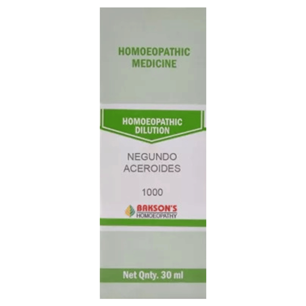 Bakson's Homeopathy Negundo Aceroides Dilution 1000 CH bottle of 30 ml Dilution