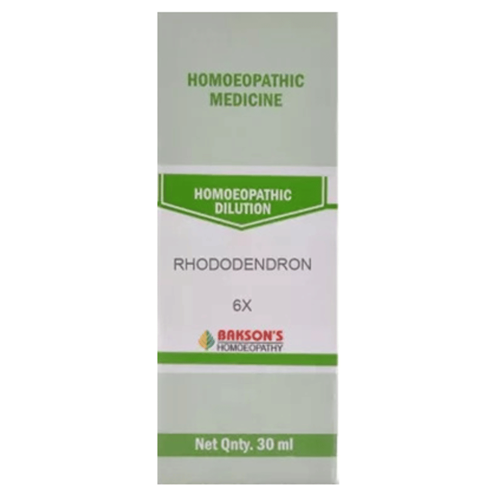 Bakson's Homeopathy Rhododendron Dilution 6X bottle of 30 ml Dilution