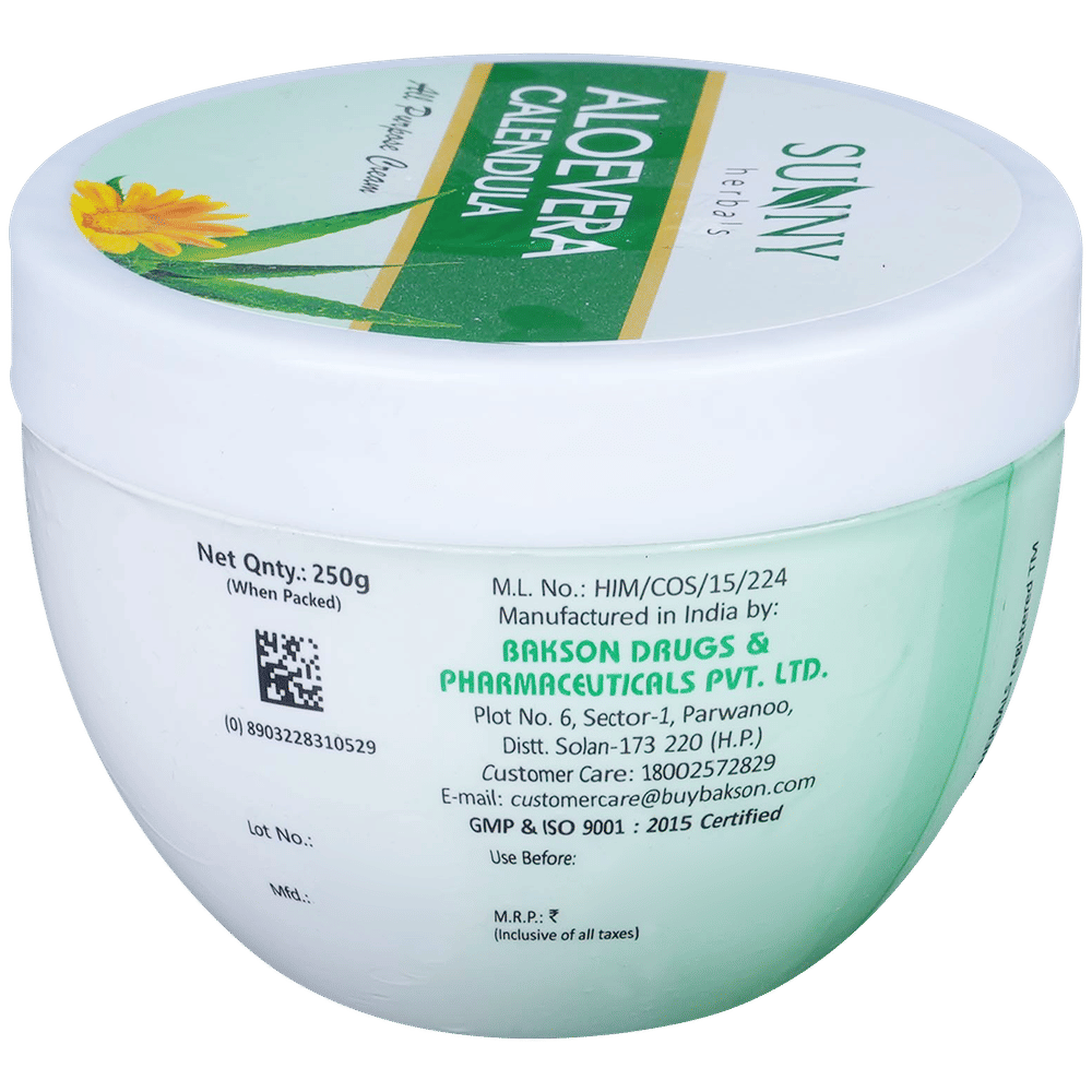 Bakson's Homeopathy Aloevera Calendula Cream jar of 250 gm Cream Bakson's Homeopathy Aloevera Calendula Cream jar of 250 gm Cream