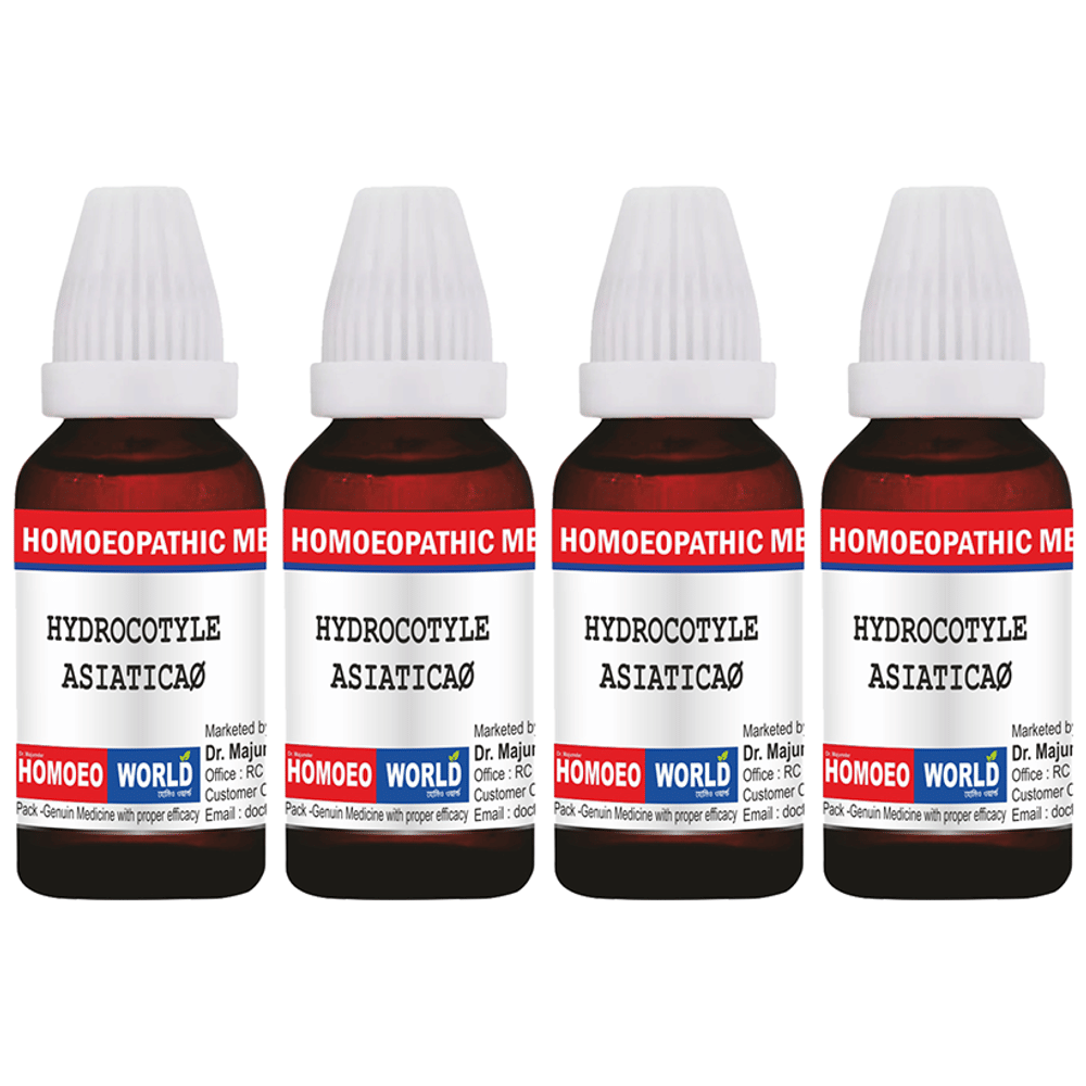 Dr. Majumder Homeo World Hydrocotyle Aisatica Mother Tincture (30ml Each) Q combo pack of 4 bottles