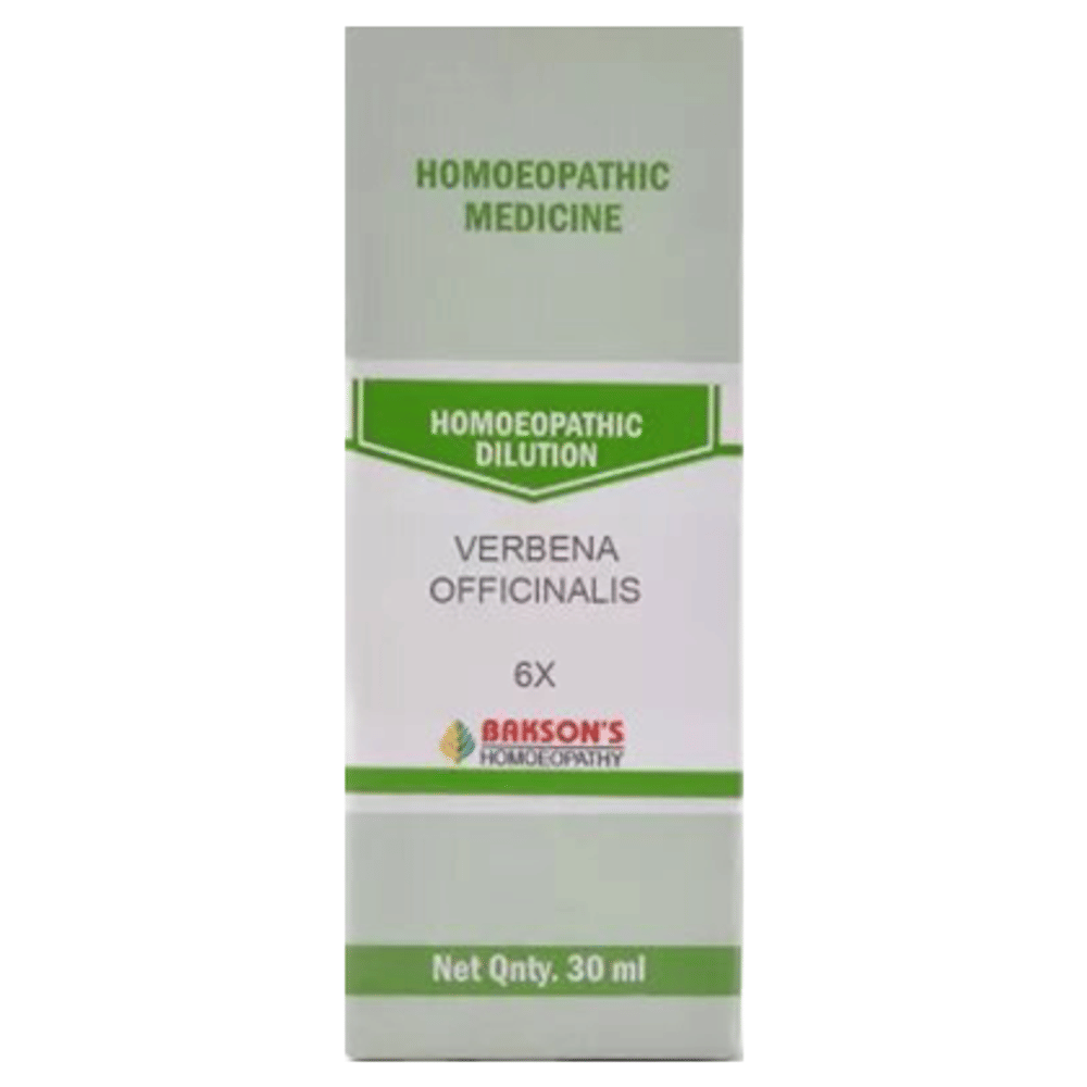 Bakson's Homeopathy Verbena Officinalis  Dilution 6X bottle of 30 ml Dilution