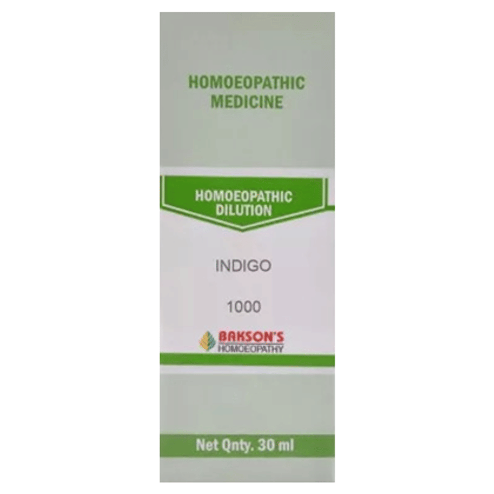 Bakson's Homeopathy Indigo Dilution 1000 CH bottle of 30 ml Dilution