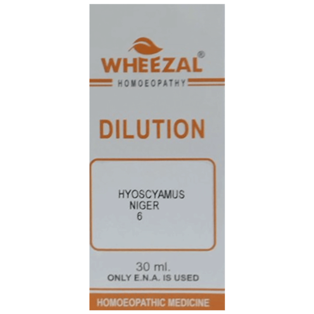 Wheezal Hyoscyamus Niger Dilution 6 bottle of 30 ml Dilution