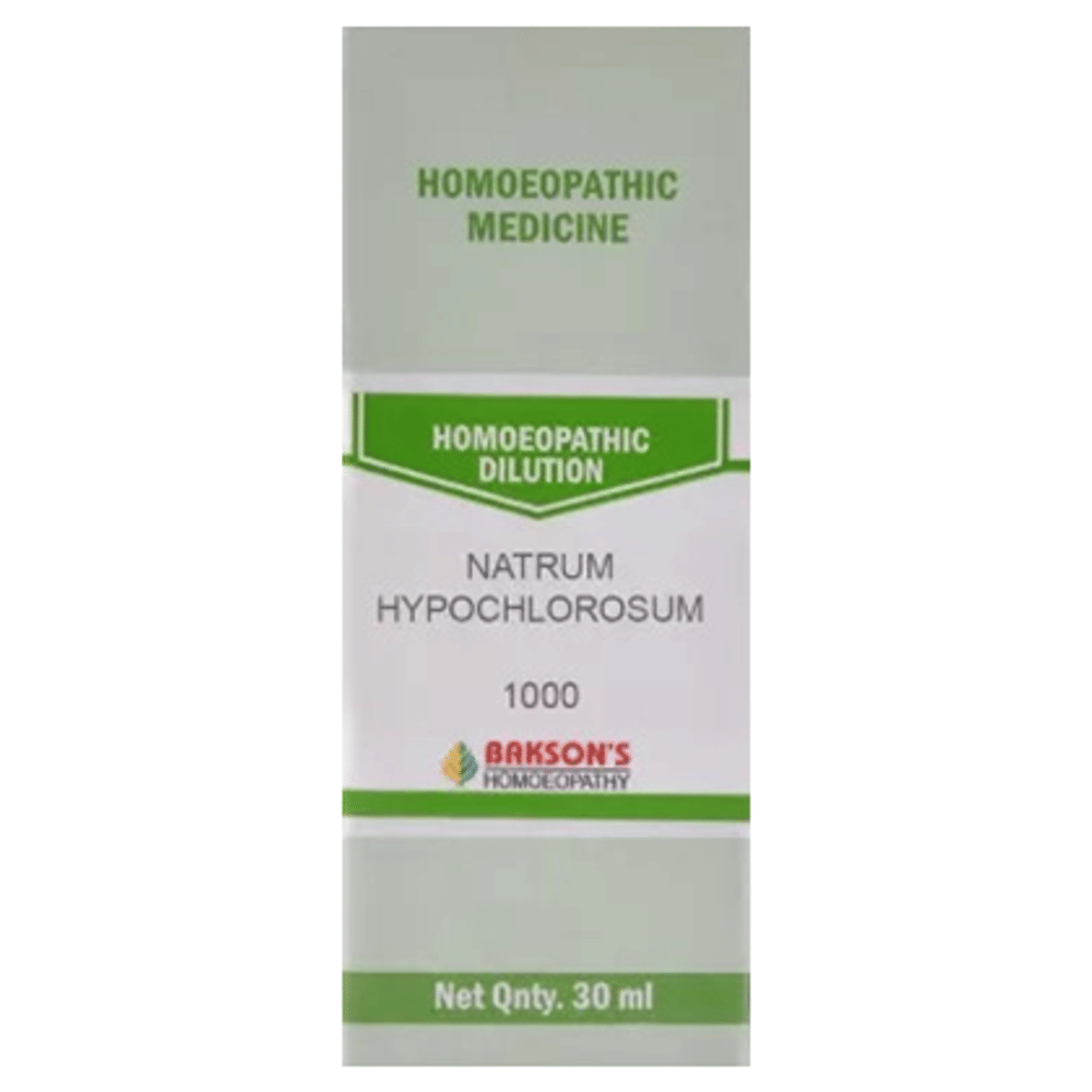 Bakson's Homeopathy Natrum Hypochlorosum Dilution 1000 CH bottle of 30 ml Dilution