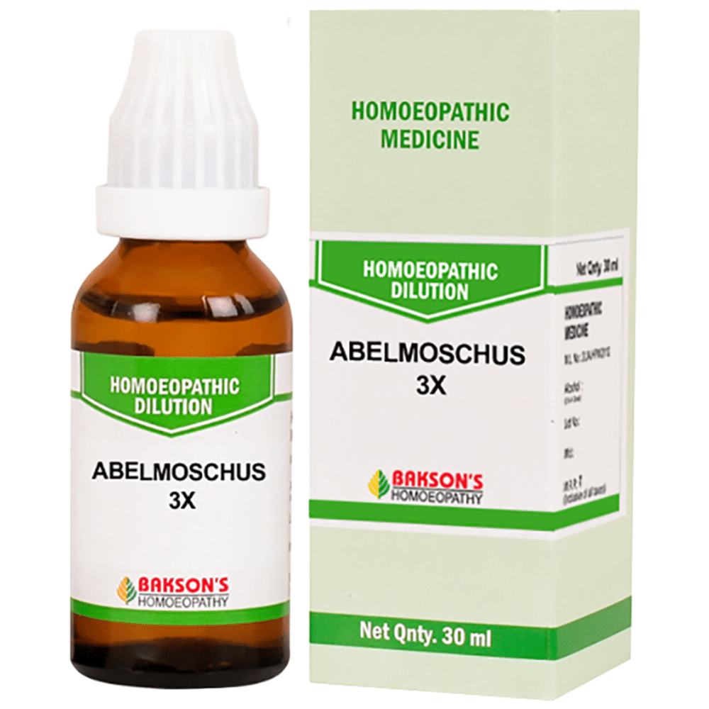 Bakson's Homeopathy Abelmoschus Dilution 3X bottle of 30 ml Dilution
