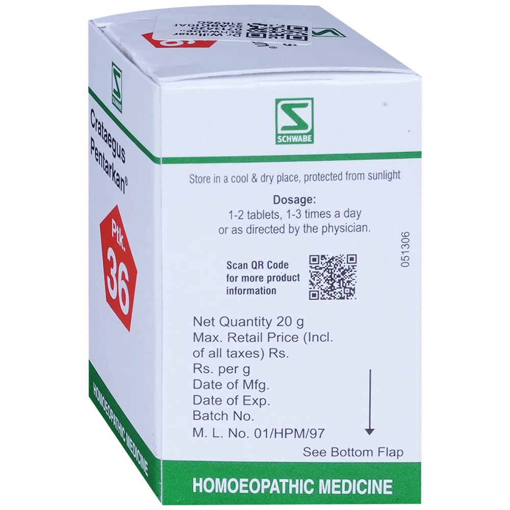 Dr Willmar Schwabe India Crataegus Pentarkan Tablet bottle of 20 gm Tablet