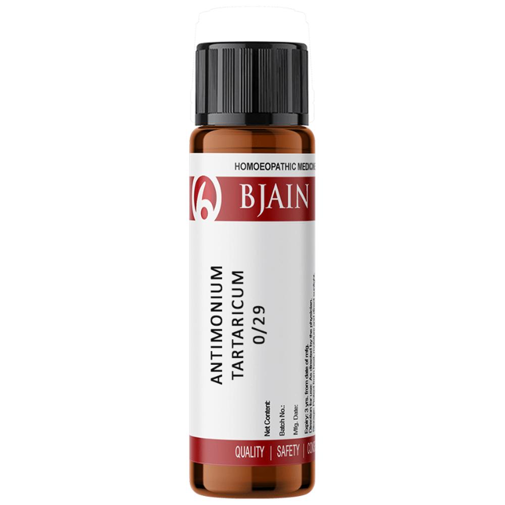 Bjain Antimonium Tartaricum Globules 0/29 LM bottle of 6 gm Globules Bjain Antimonium Tartaricum Globules 0/29 LM bottle of 6 gm Globules