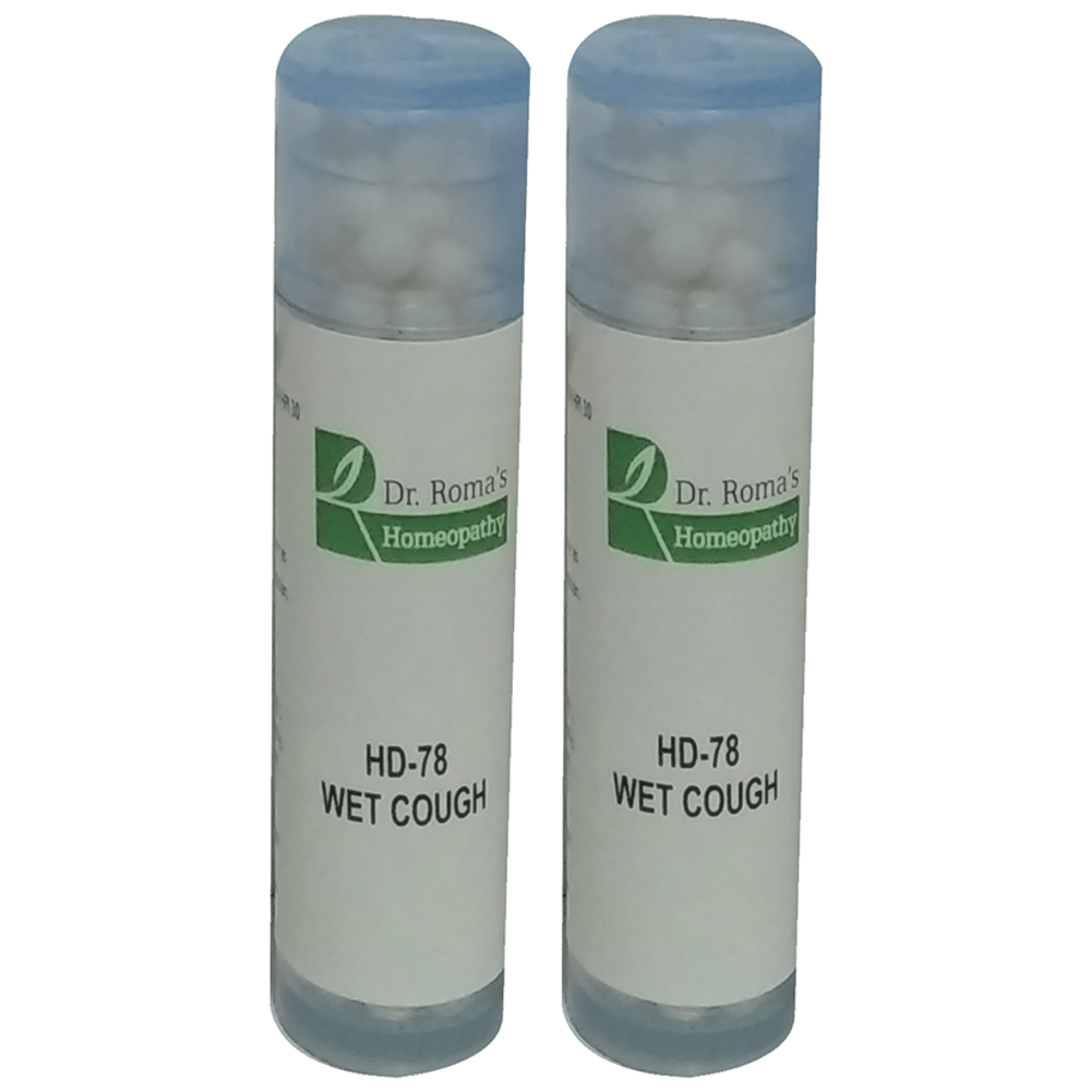 Dr. Romas Homeopathy HD-78 Wet Cough, 2 Bottles of 2 Dram packet of 2 bottles