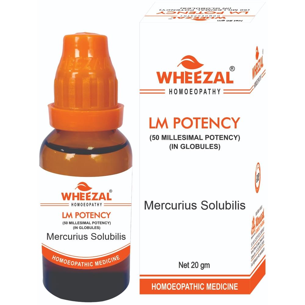 Wheezal Mercurius Solubilis Dilution 0/7 LM bottle of 20 gm Dilution