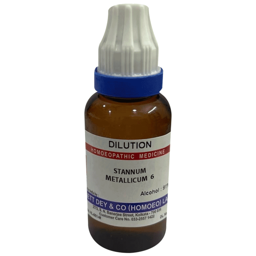 Sett Dey Stannum Metallicum Dilution 6 bottle of 30 ml Dilution
