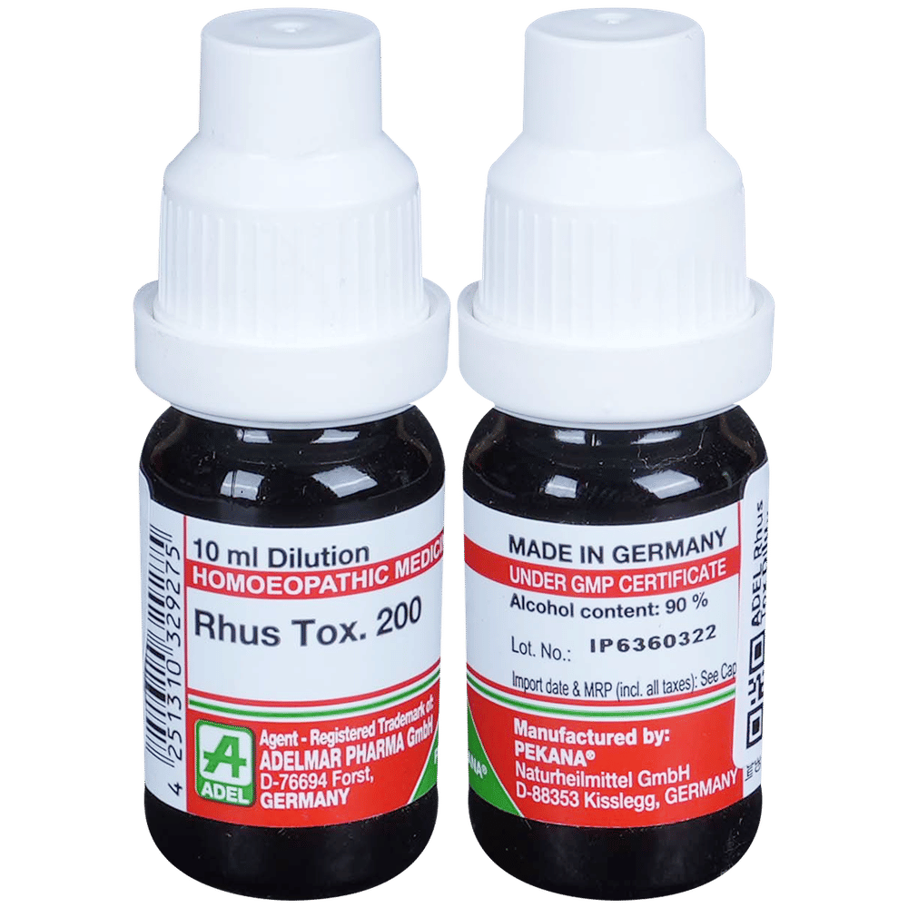 ADEL Rhus Tox Dilution 200 bottle of 10 ml Dilution