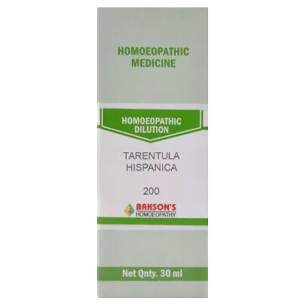 Bakson's Homeopathy Tarentula Hispanica Dilution 200 bottle of 30 ml Dilution