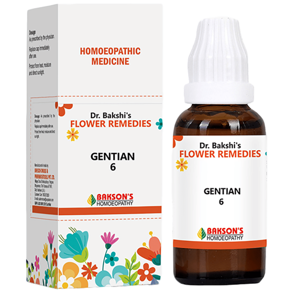 Bakson's Dr. Bakshi's Bach Flower Gentian 6 CH bottle of 30 ml Drop