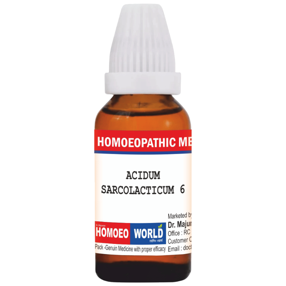 Dr. Majumder Homeo World Acidum Sarcolacticum Dilution (30ml Each) 6 box of 1 Bottle