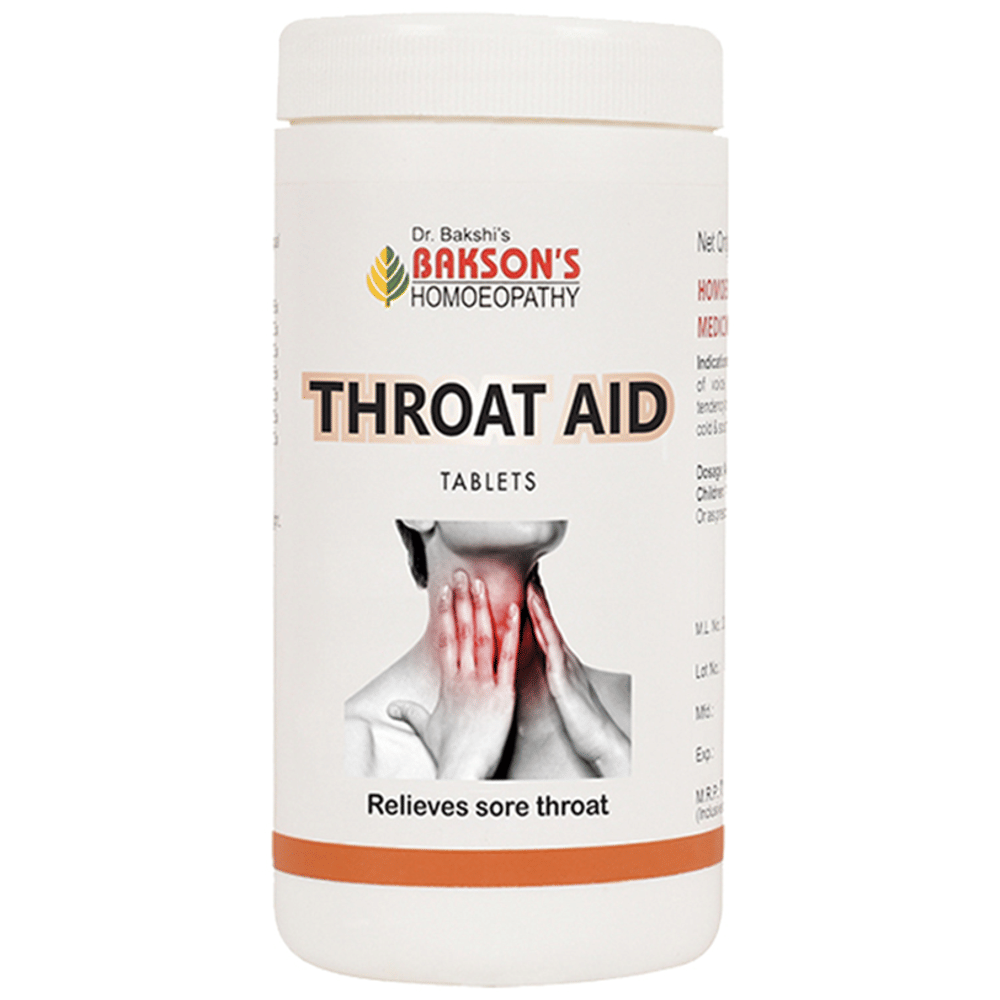 Bakson's Homeopathy Throat Aid Tablet bottle of 200 tablets