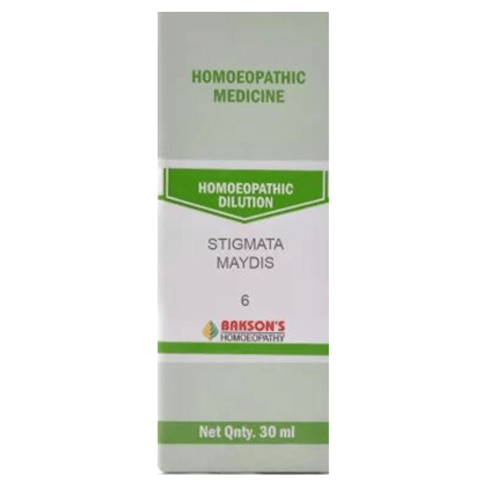 Bakson's Homeopathy Stigmata Maydis Dilution 6 CH bottle of 30 ml Dilution