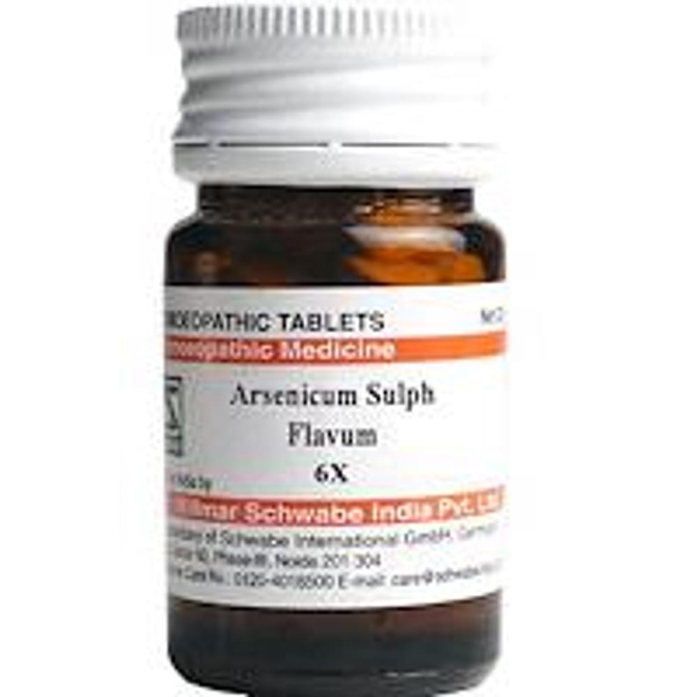 Dr Willmar Schwabe India Arsenicum Sulph Flavum Trituration Tablet 6X bottle of 20 gm Trituration Tablet