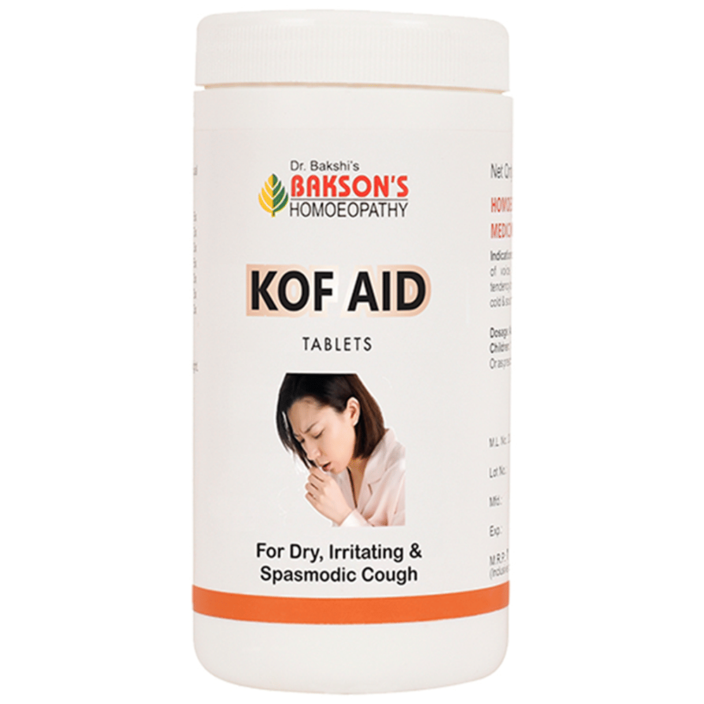 Bakson's Homeopathy Kof Aid Tablet bottle of 200 tablets