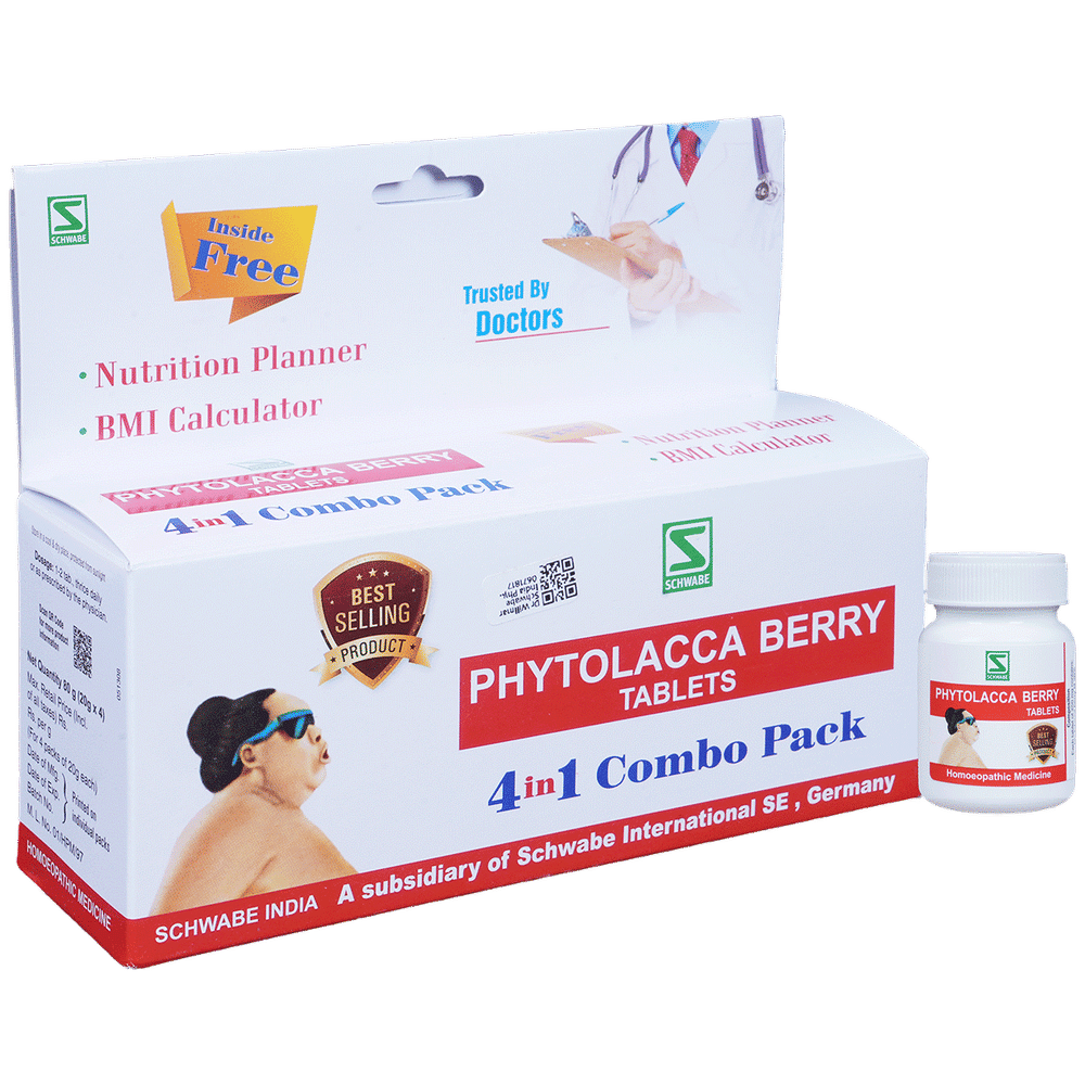 Dr Willmar Schwabe India Phytolacca Berry Tablet (4 in 1 Combo Pack) Tablet bottle of 80 gm Tablet