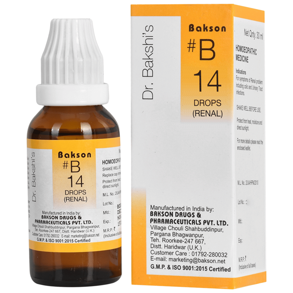 Bakson B14 Renal Drop bottle of 30 ml Drop