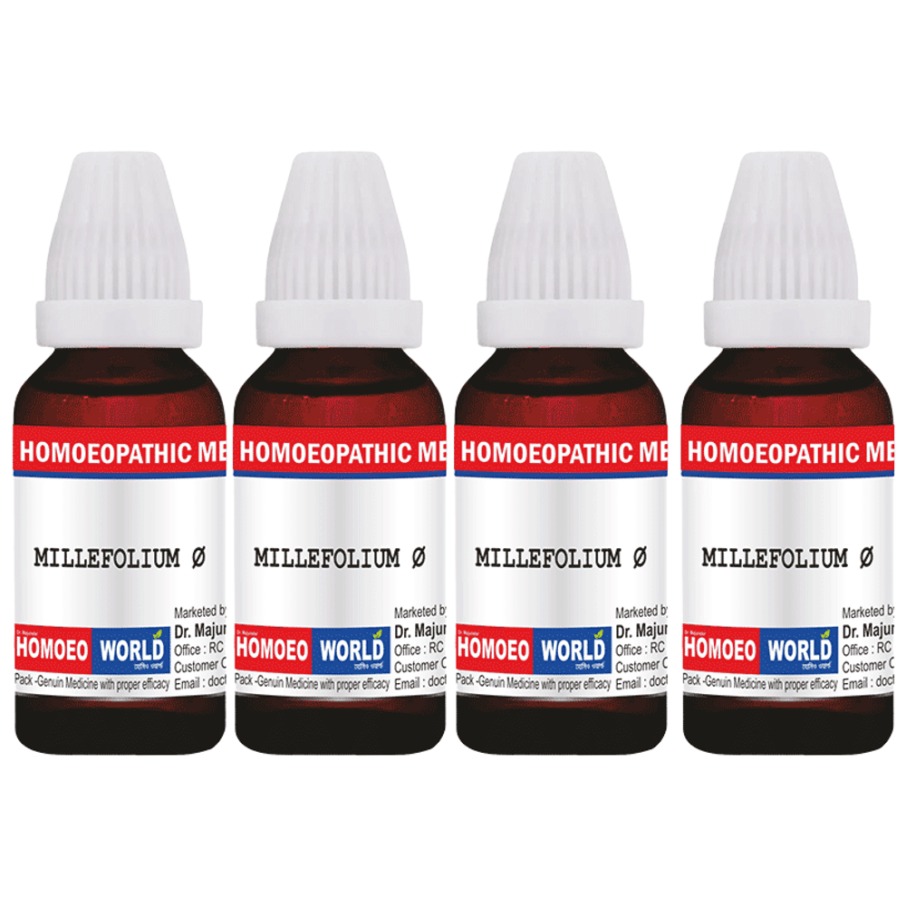 Dr. Majumder Homeo World Millefolium Mother Tincture (30ml Each) Q combo pack of 4 bottles