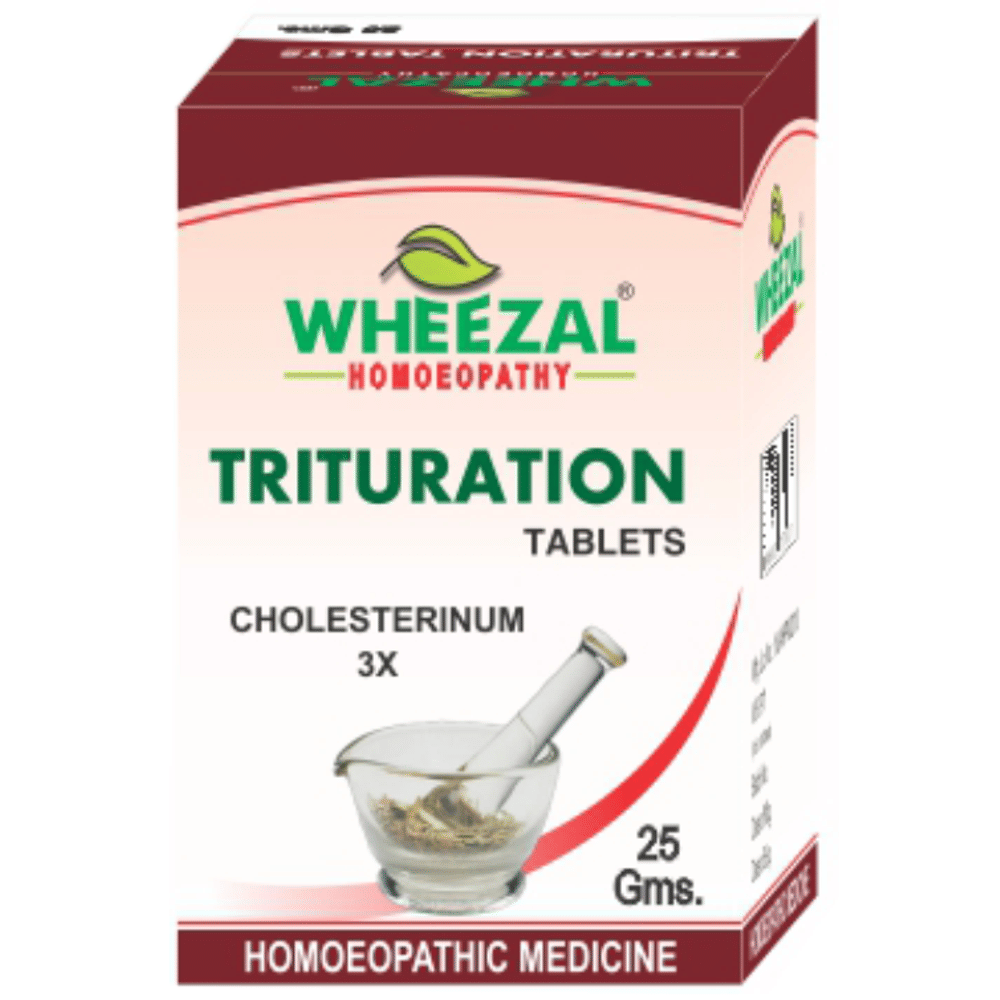 Wheezal Cholesterinum Trituration Tablet 3X bottle of 25 gm Trituration Tablet