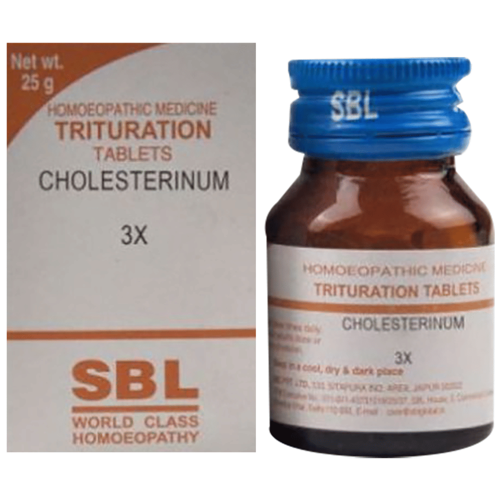 SBL Cholesterinum  3X Trituration Tablet | For Liver Care bottle of 25 gm Trituration Tablet