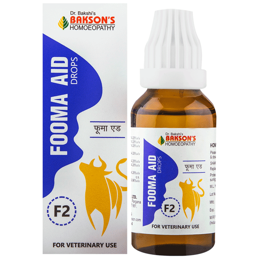 Bakson's Homeopathy Fooma Aid F2 Drop for Veterinary Use bottle of 30 ml Drop