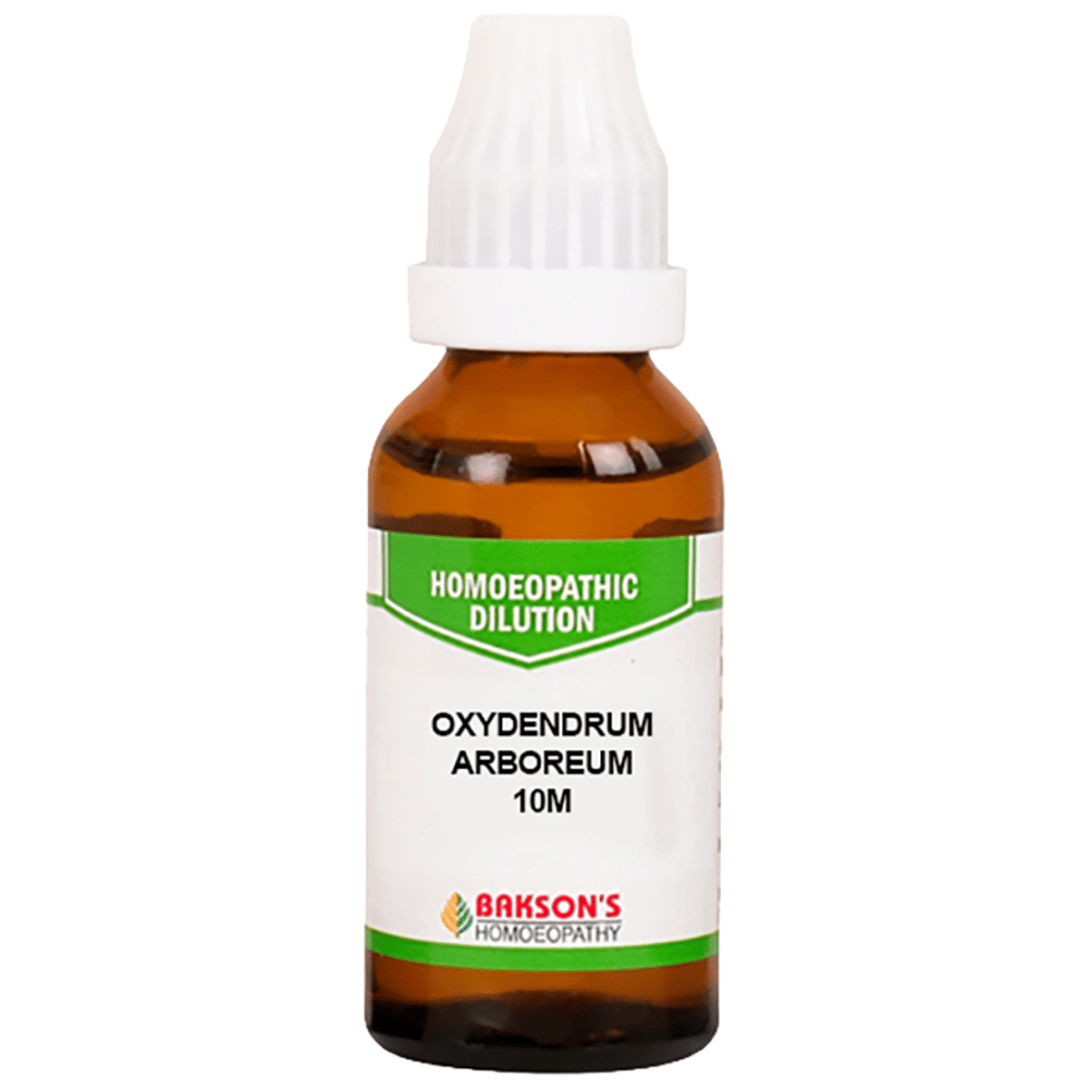 Bakson's Homeopathy Oxydendrum Arboreum Dilution 10M bottle of 30 ml Dilution Bakson's Homeopathy Oxydendrum Arboreum Dilution 10M bottle of 30 ml Dilution