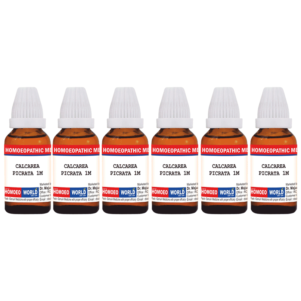 Dr. Majumder Homeo World Calcarea Picrata Dilution(30ml Each) 1M combo pack of 6 Packs