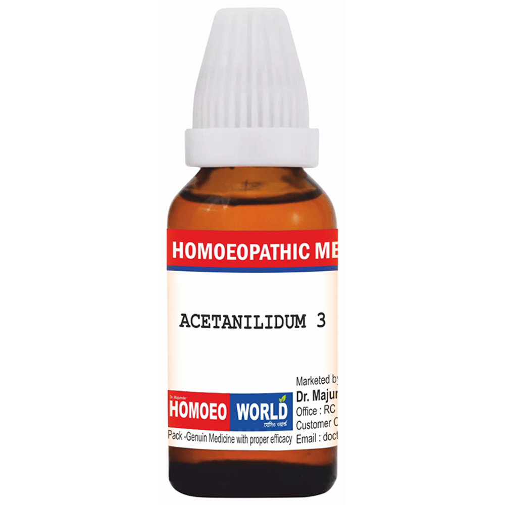 Dr. Majumder Homeo World Acetanilidum Dilution (30ml Each) 3 CH box of 1 Bottle