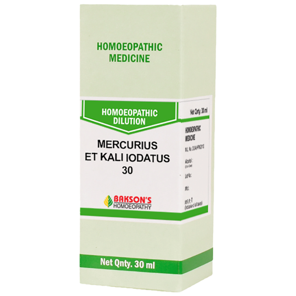 Bakson's Homeopathy Mercurius Et Kali Iodatus Dilution 30 bottle of 30 ml Dilution Bakson's Homeopathy Mercurius Et Kali Iodatus Dilution 30 bottle of 30 ml Dilution