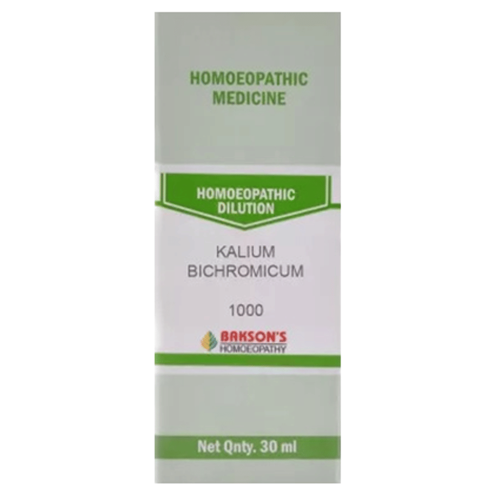 Bakson's Homeopathy Kalium Bichromicum Dilution 1000 CH bottle of 30 ml Dilution