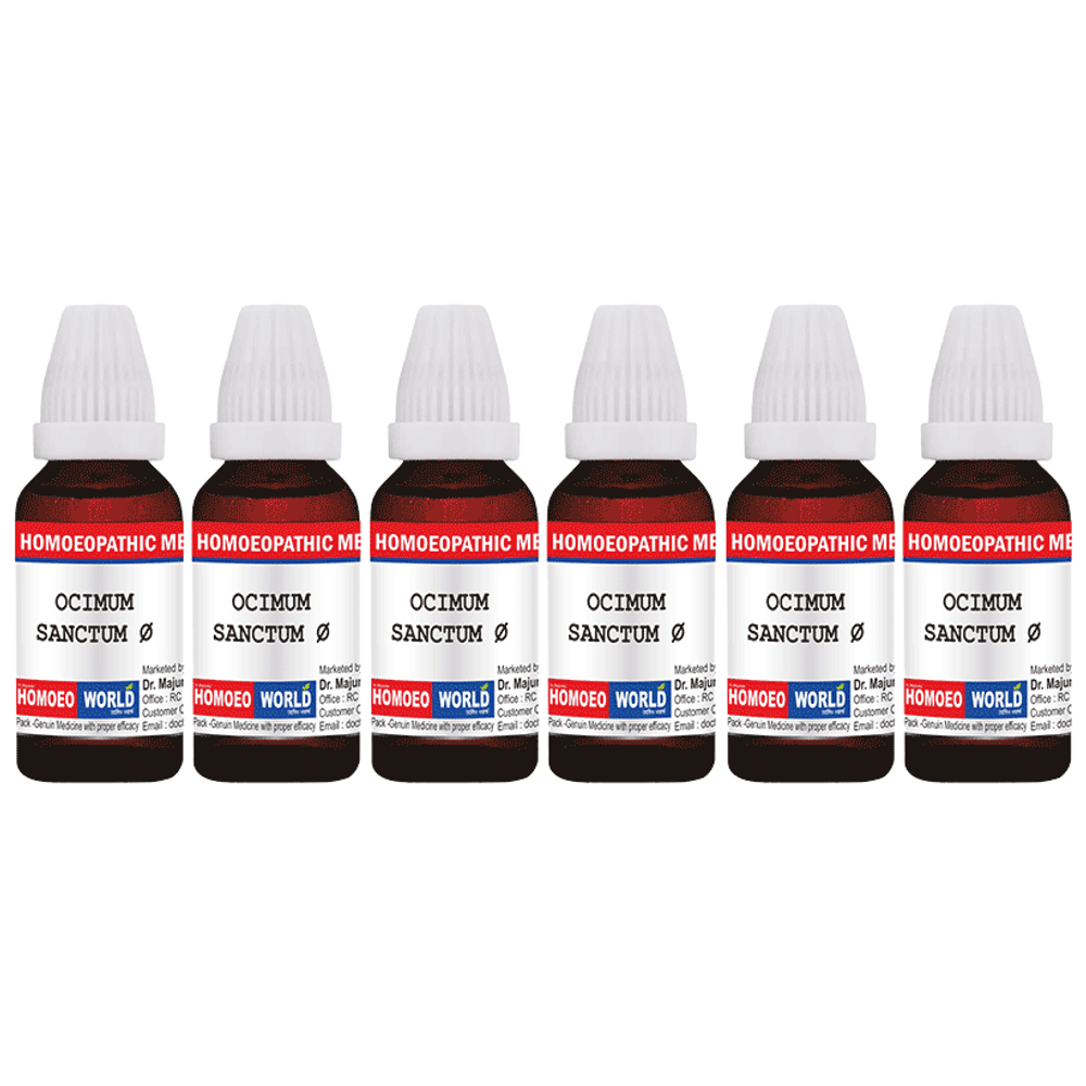 Dr. Majumder Homeo World Ocimum Sanctum Mother Tincture (30ml Each) Q combo pack of 6 bottles