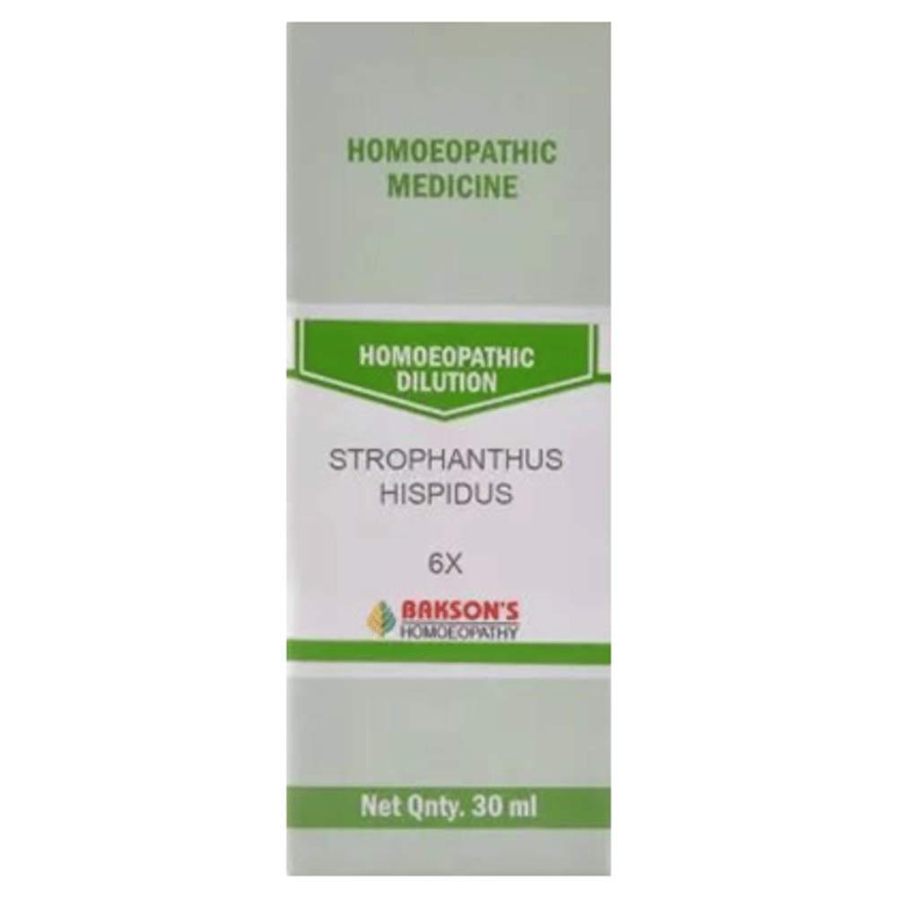 Bakson's Homeopathy Strophanthus Hispidus Dilution 6X bottle of 30 ml Dilution