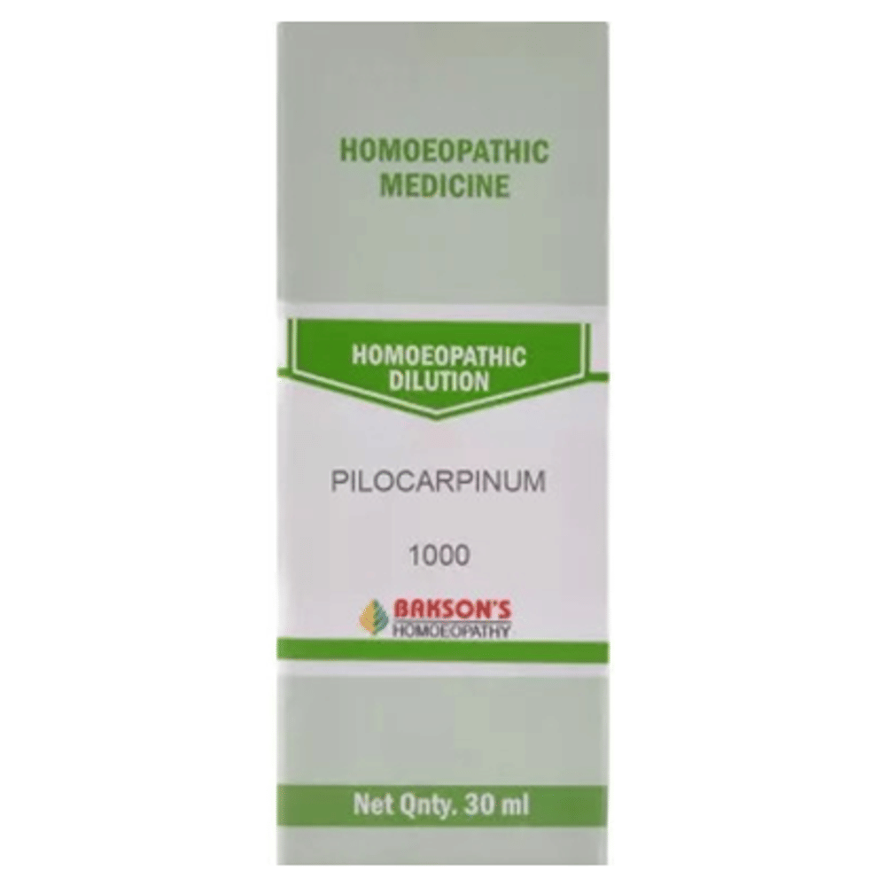 Bakson's Homeopathy Pilocarpinum Dilution 1000 CH bottle of 30 ml Dilution