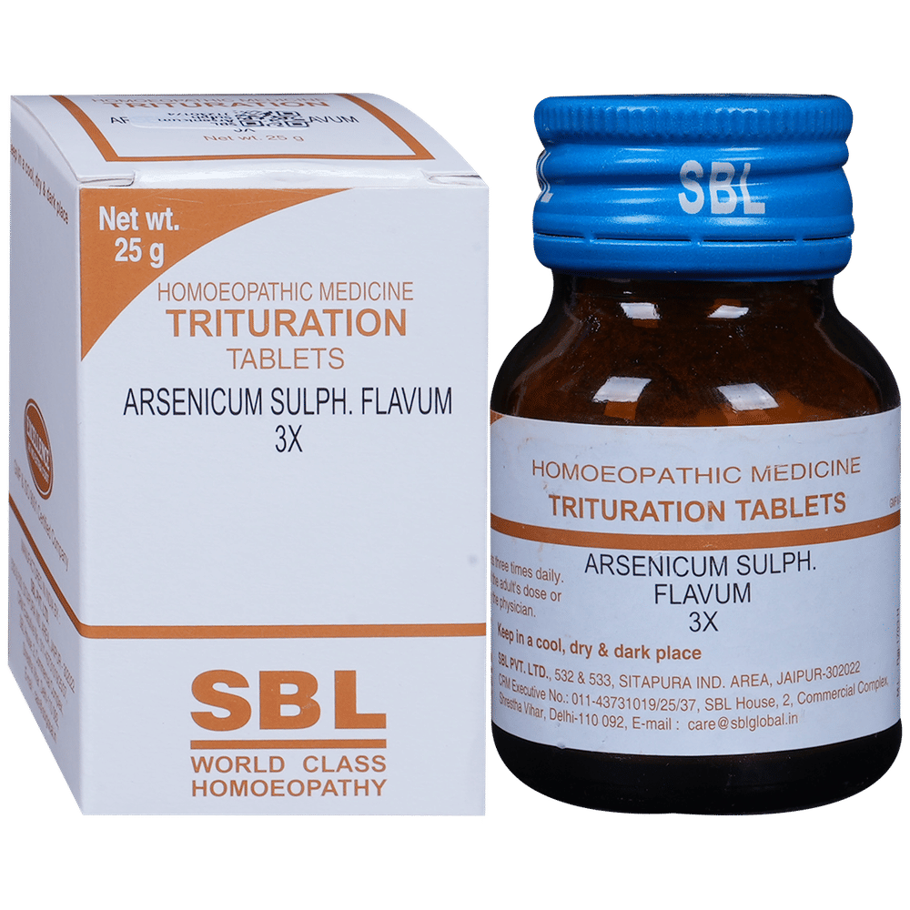 SBL Arsenicum Sulph Flavum Trituration Tablet 3X bottle of 25 gm Trituration Tablet