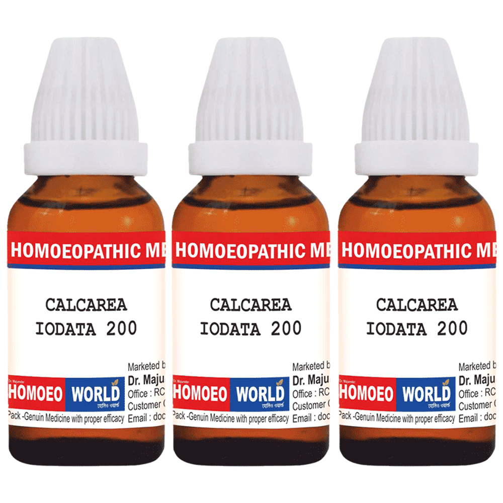Dr. Majumder Homeo World Calcarea Iodata Dilution(30ml Each) 200 CH combo pack of 3 Packs