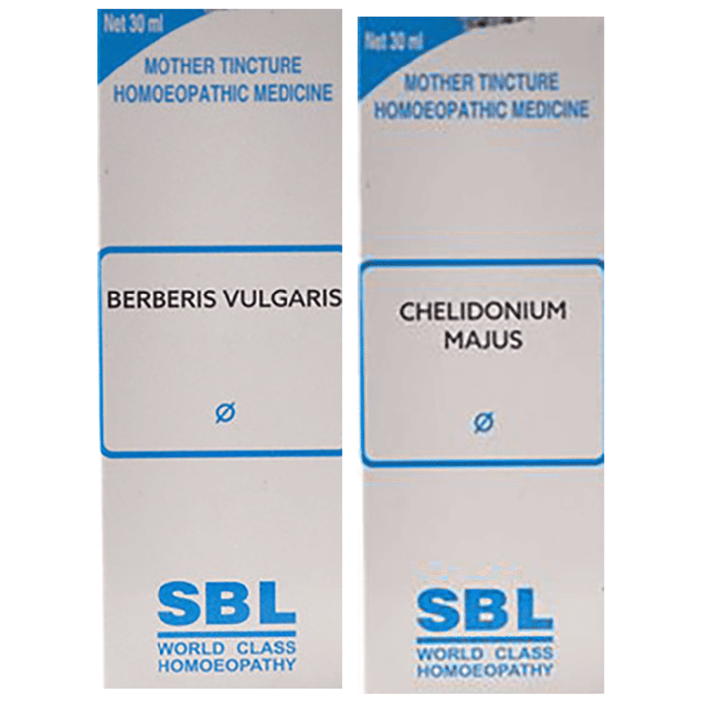 Combo Pack of SBL Chelidonium Majus Mother Tincture Q & SBL Berberis Vulgaris Mother Tincture Q (30ml Each) combo pack of 2 bottles