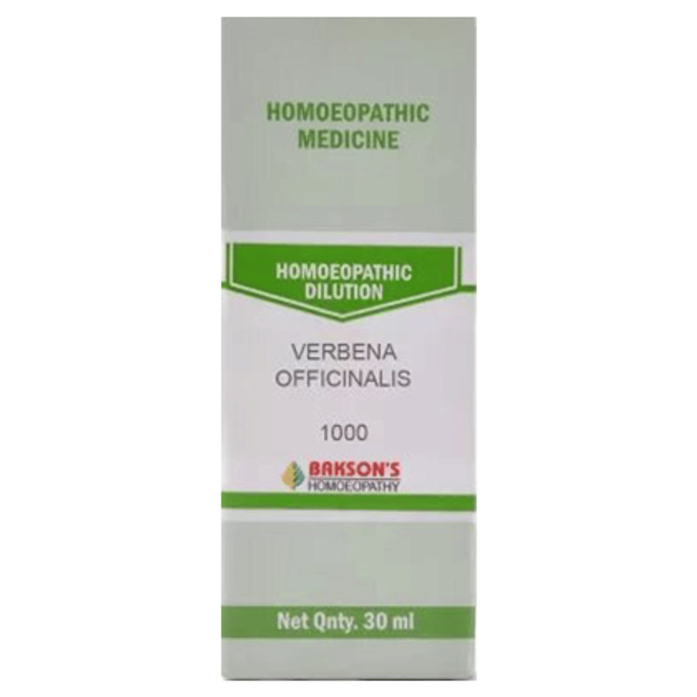 Bakson's Homeopathy Verbena Officinalis Dilution 1000 CH bottle of 30 ml Dilution