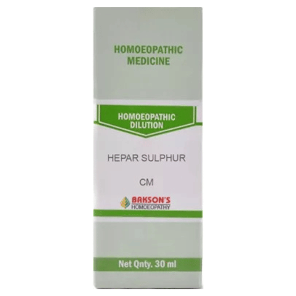 Bakson's Homeopathy Hepar Sulphur Dilution CM bottle of 30 ml Dilution