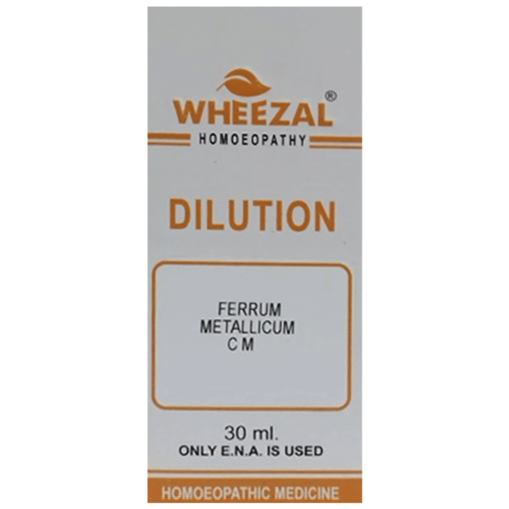 Wheezal Ferrum Metallicum Dilution CM bottle of 30 ml Dilution