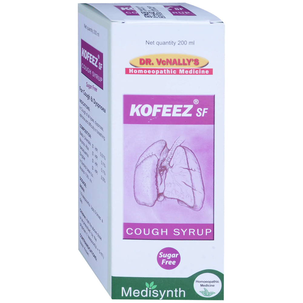 Medisynth Kofeez SF Cough Syrup Sugar Free bottle of 200 ml Syrup Medisynth Kofeez SF Cough Syrup Sugar Free bottle of 200 ml Syrup