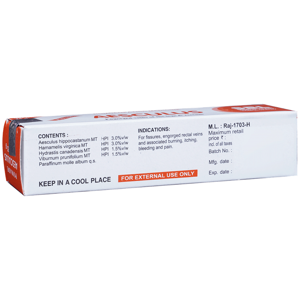 SBL Aesculus Ointment tube of 25 gm Ointment SBL Aesculus Ointment tube of 25 gm Ointment